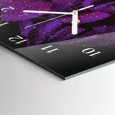 Horloge murale en verre rectangulaire Pivoine