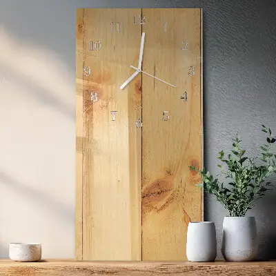 Horloge murale en verre rectangulaire Bois