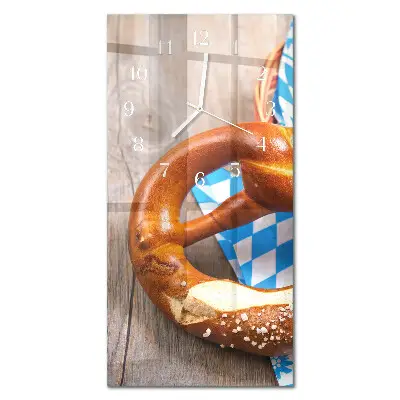 Horloge murale en verre rectangulaire Bretzel