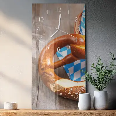 Horloge murale en verre rectangulaire Bretzel