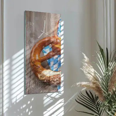 Horloge murale en verre rectangulaire Bretzel