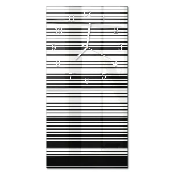 Horloge murale en verre rectangulaire Rayures