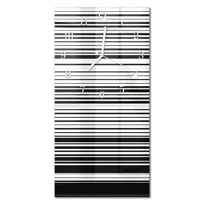 Horloge murale en verre rectangulaire Rayures