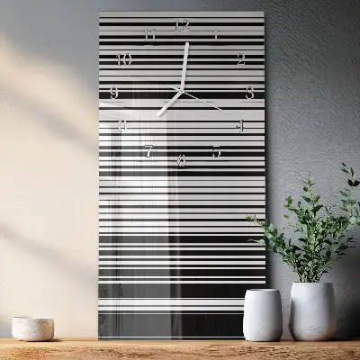 Horloge murale en verre rectangulaire Rayures