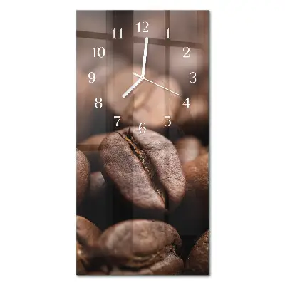 Horloge murale en verre rectangulaire Café en grains