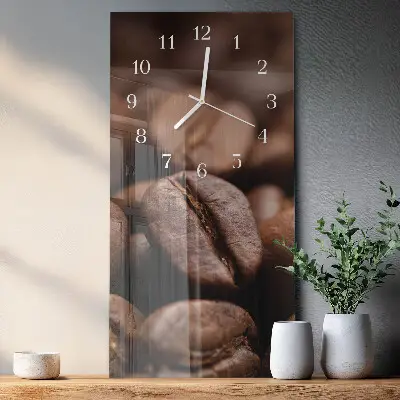 Horloge murale en verre rectangulaire Café en grains