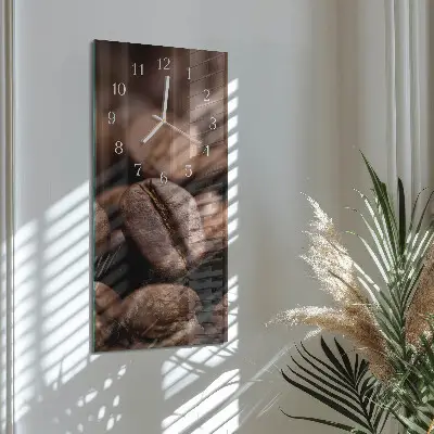 Horloge murale en verre rectangulaire Café en grains