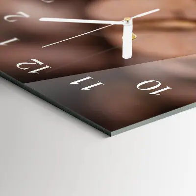 Horloge murale en verre rectangulaire Café en grains