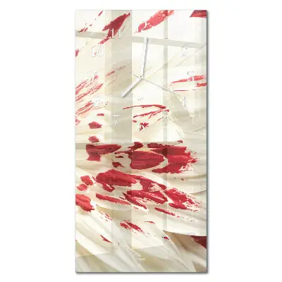 Horloge murale en verre rectangulaire Fleur