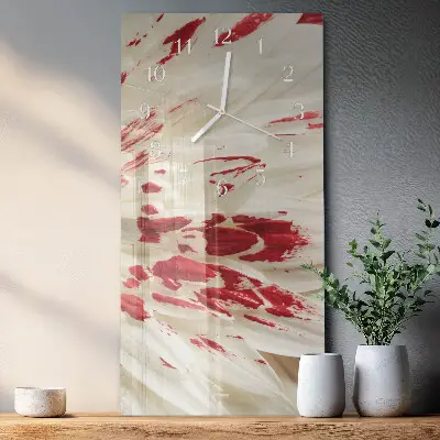 Horloge murale en verre rectangulaire Fleur