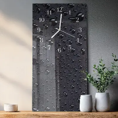 Horloge murale en verre rectangulaire Gouttes