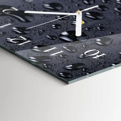 Horloge murale en verre rectangulaire Gouttes
