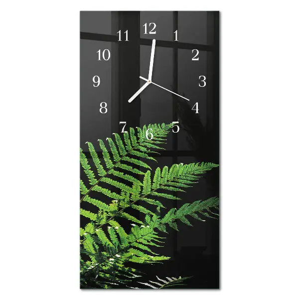 Horloge murale en verre rectangulaire Fougère