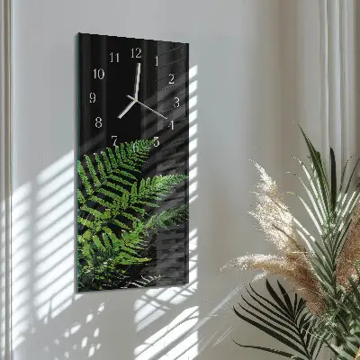 Horloge murale en verre rectangulaire Fougère