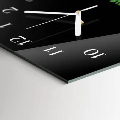 Horloge murale en verre rectangulaire Fougère
