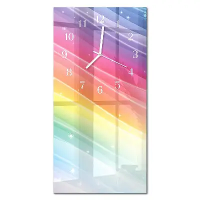 Horloge murale en verre rectangulaire Arc-en-ciel