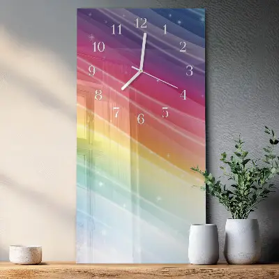 Horloge murale en verre rectangulaire Arc-en-ciel