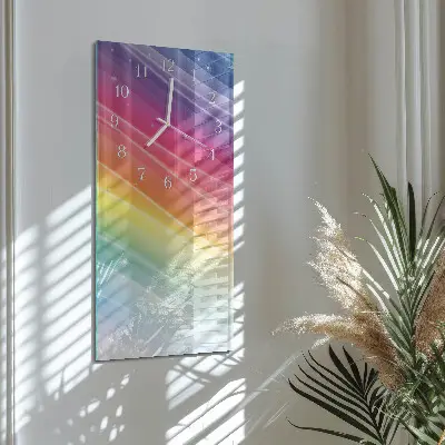 Horloge murale en verre rectangulaire Arc-en-ciel