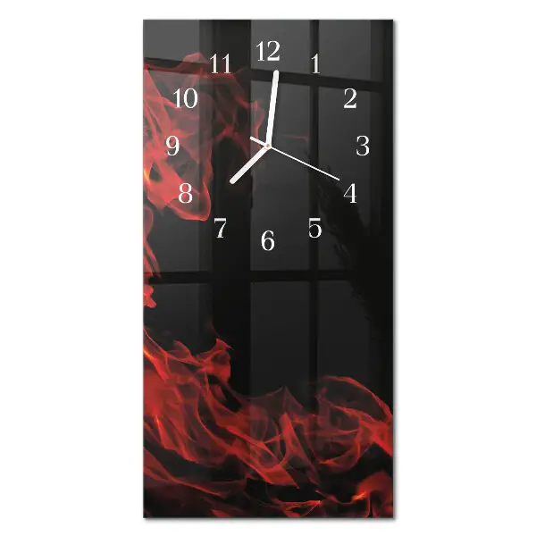 Horloge murale en verre rectangulaire Feu