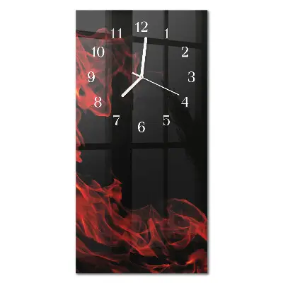 Horloge murale en verre rectangulaire Feu