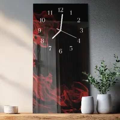 Horloge murale en verre rectangulaire Feu