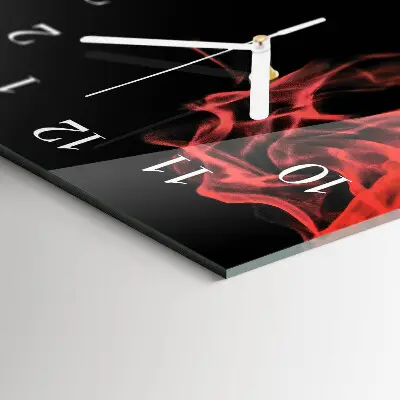 Horloge murale en verre rectangulaire Feu