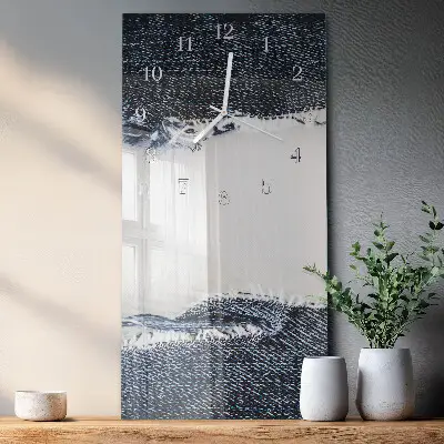 Horloge murale en verre rectangulaire Abstraction