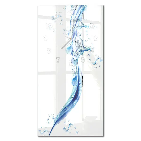 Horloge murale en verre rectangulaire Eau