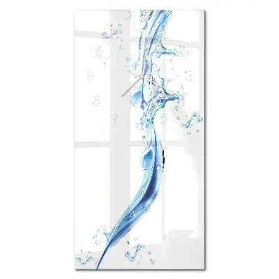 Horloge murale en verre rectangulaire Eau