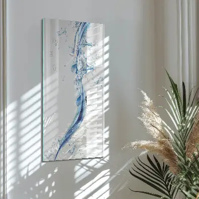 Horloge murale en verre rectangulaire Eau
