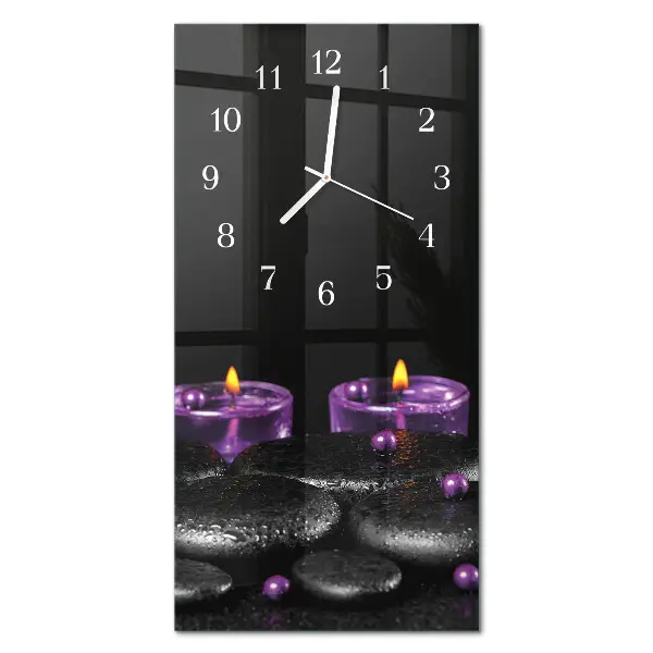 Horloge murale en verre rectangulaire Pierres de bougie