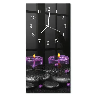 Horloge murale en verre rectangulaire Pierres de bougie