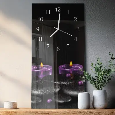 Horloge murale en verre rectangulaire Pierres de bougie