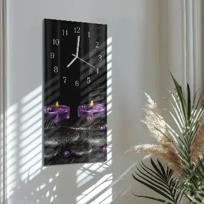 Horloge murale en verre rectangulaire Pierres de bougie