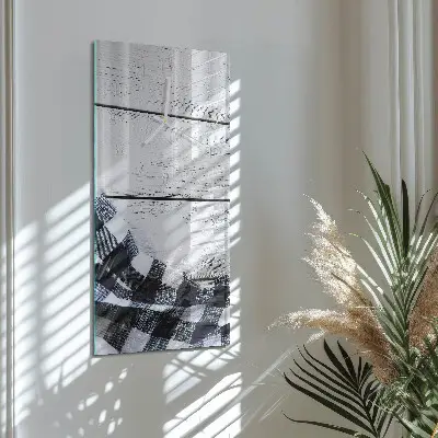 Horloge murale en verre rectangulaire Table en tissu
