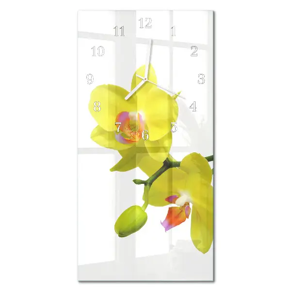 Horloge murale en verre rectangulaire Orchidée