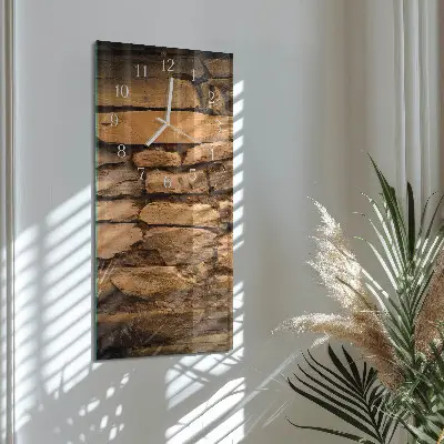 Horloge murale en verre rectangulaire Pierres