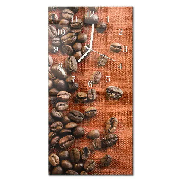 Horloge murale en verre rectangulaire Café en grains