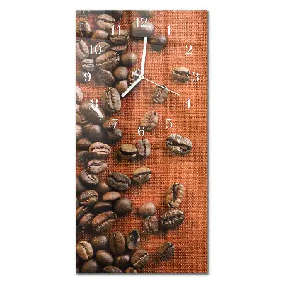 Horloge murale en verre rectangulaire Café en grains