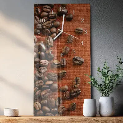 Horloge murale en verre rectangulaire Café en grains