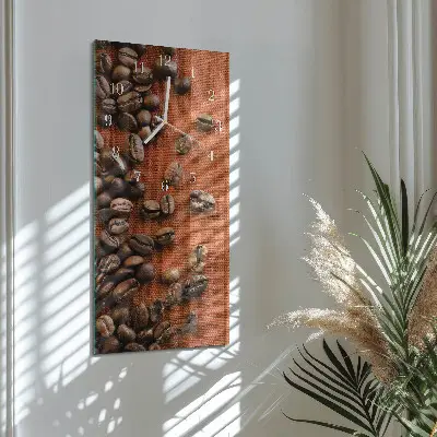 Horloge murale en verre rectangulaire Café en grains
