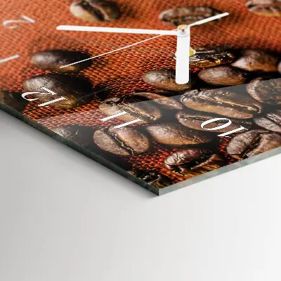Horloge murale en verre rectangulaire Café en grains