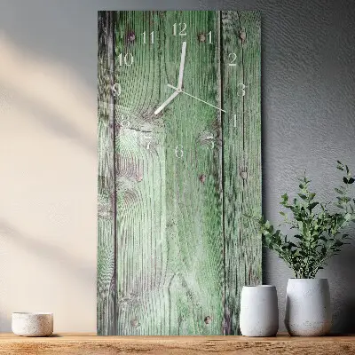 Horloge murale en verre rectangulaire Planche en bois