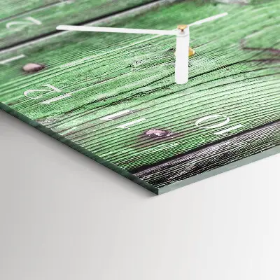 Horloge murale en verre rectangulaire Planche en bois