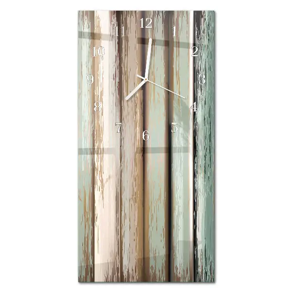 Horloge murale en verre rectangulaire Bois