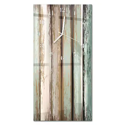 Horloge murale en verre rectangulaire Bois