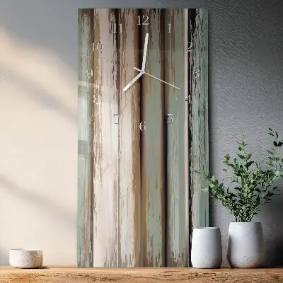 Horloge murale en verre rectangulaire Bois