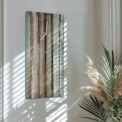 Horloge murale en verre rectangulaire Bois