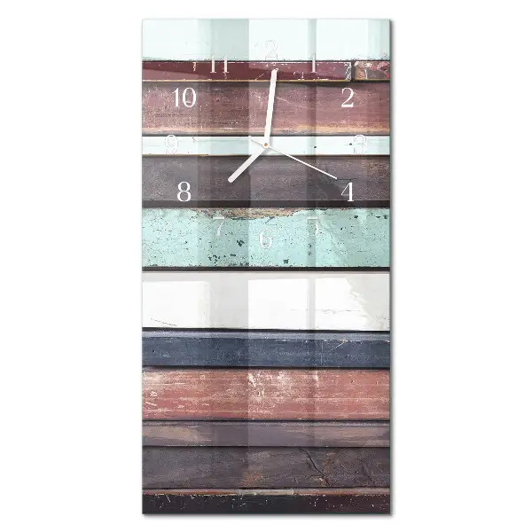 Horloge murale en verre rectangulaire Patrouille en bois