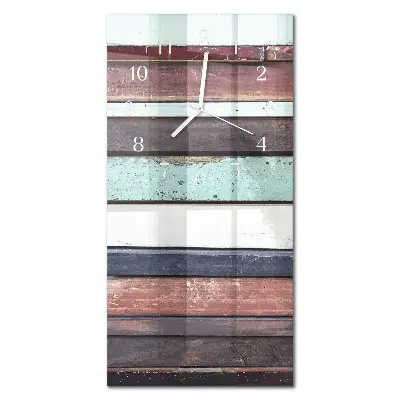 Horloge murale en verre rectangulaire Patrouille en bois